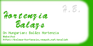 hortenzia balazs business card