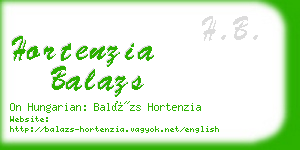 hortenzia balazs business card